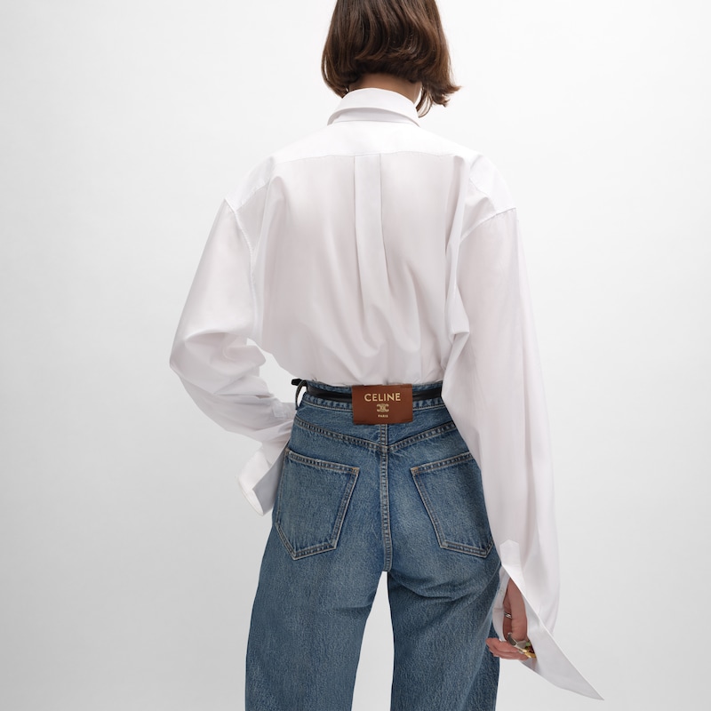 loose shirt IN COTTON POPLIN - WHITE -  - 1 | CELINE