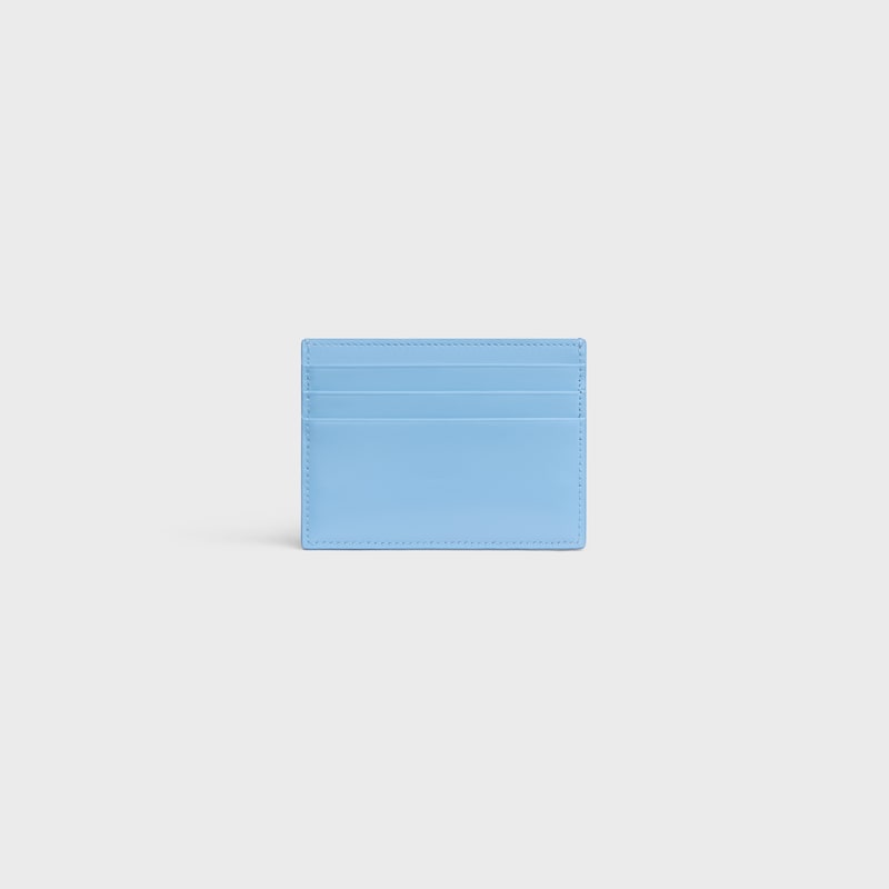 CARD HOLDER TRIOMPHE IN Shiny calfskin - SKY BLUE - COIN AND CARD HOLDERS - 1 | CELINE
