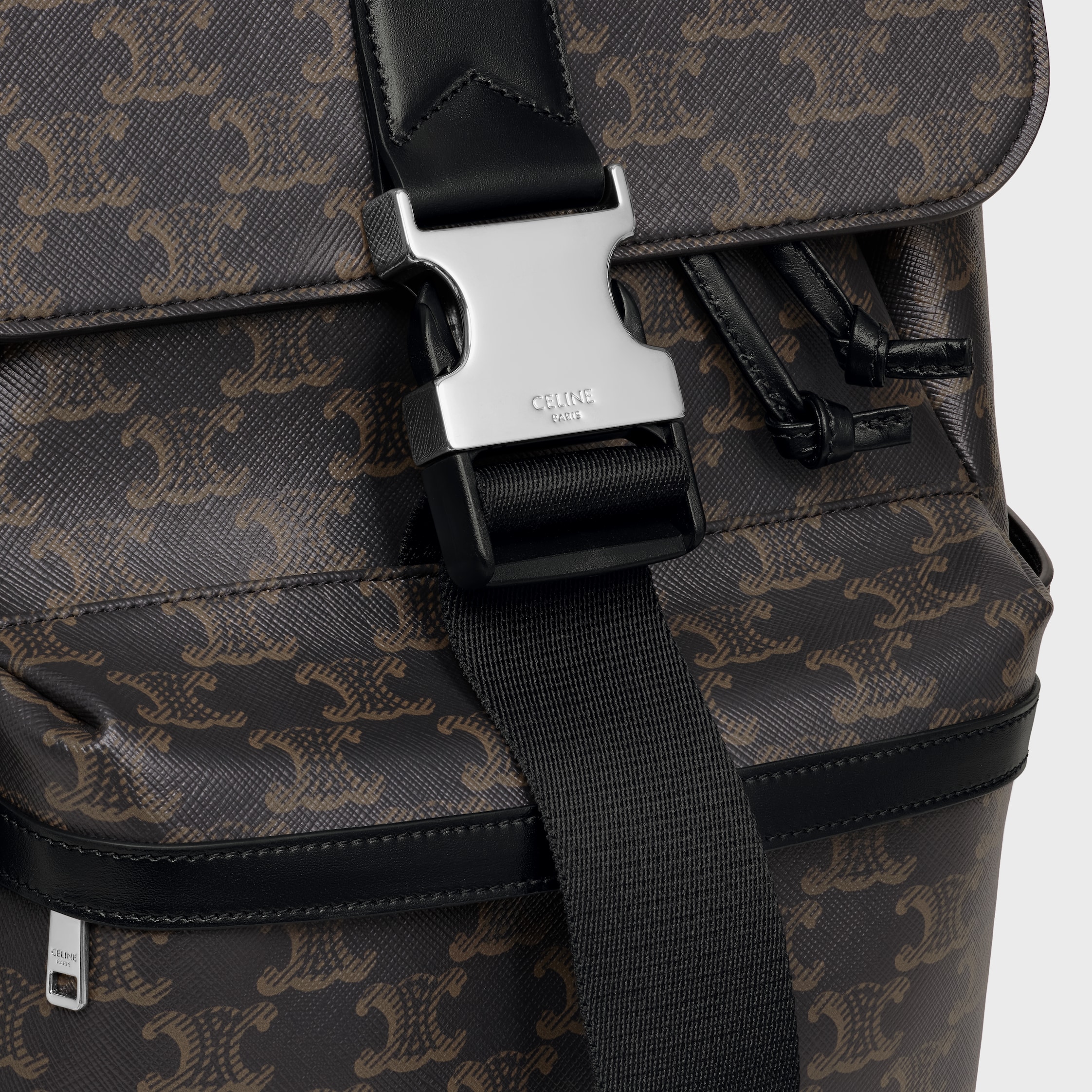 CELINE バックル付きカバ / トリオンフキャンバス & カーフスキン ショルダーバッグ / トリオンフキャンバス & カーフスキン
