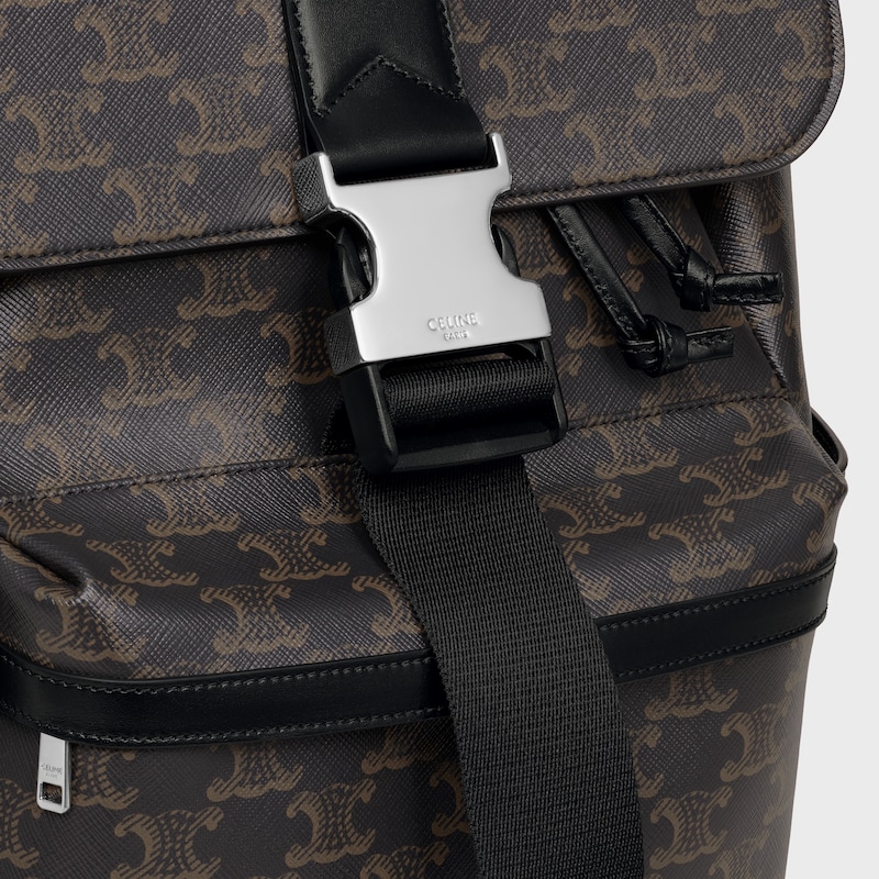 MOCHILA DE LONA TRIOMPHE Y PIEL DE BECERRO - NEGRO - NUEVA COLECCIÓN - 1 | CELINE