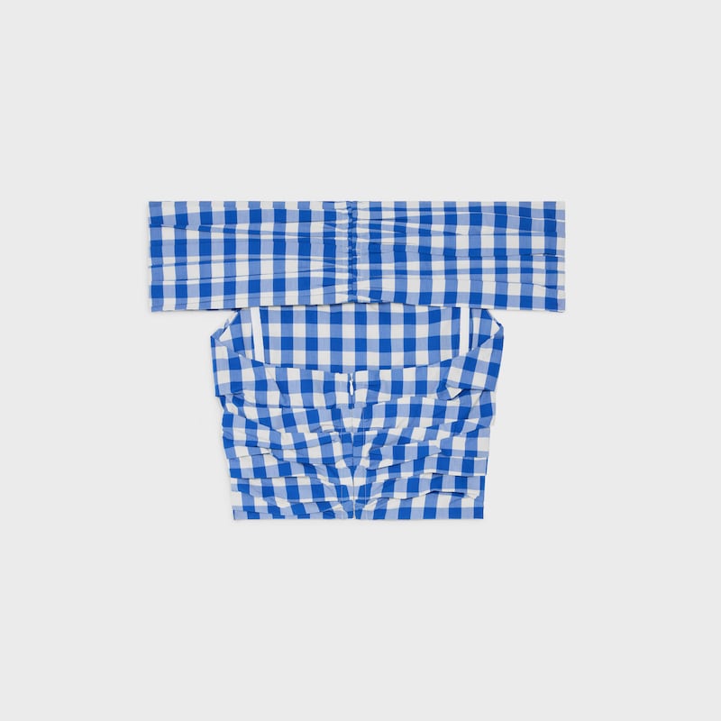 top IN checked cotton - BLEU/BLANC -  - 1 | CELINE