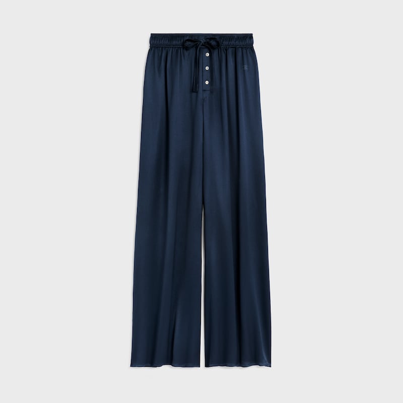 pyjama trousers IN SATIN SOIE - NAVY -  - 1 | CELINE