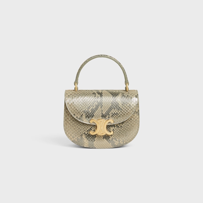 MINI CHAIN BESACE CLEA in PEARLY PYTHON - NATURAL - MORE LINES - 1 | CELINE
