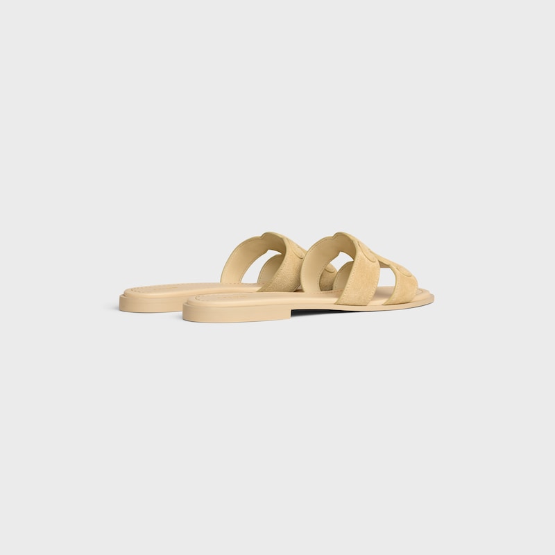 MARINA TRIOMPHE MULE IN SUEDE CALFSKIN - ORME -  - 1 | CELINE