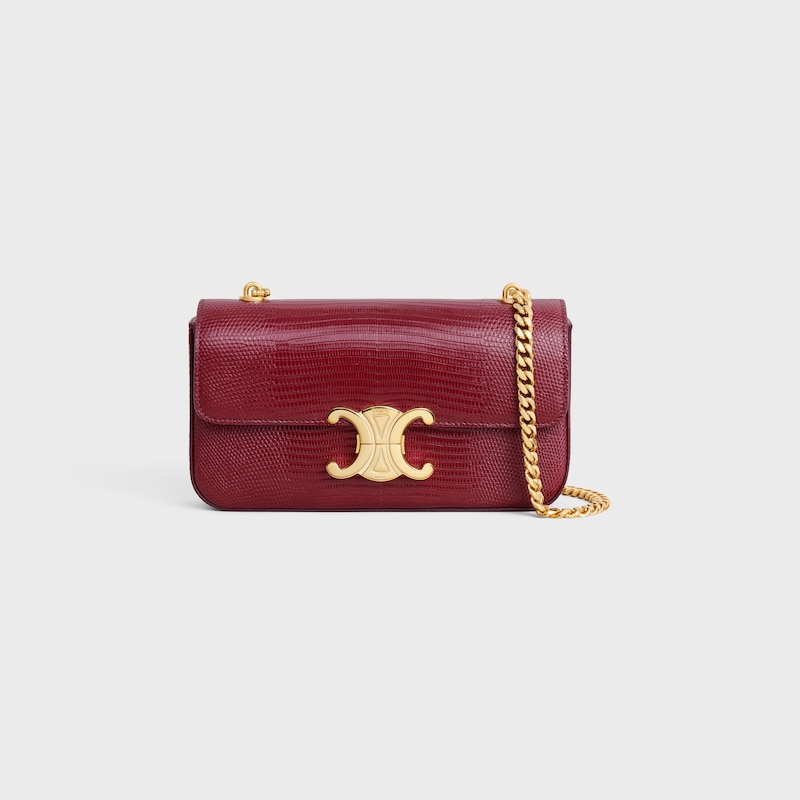 CHAIN SHOULDER BAG CLAUDE IN lizard - LIGHT BURGUNDY - MORE LINES - 1 | CELINE