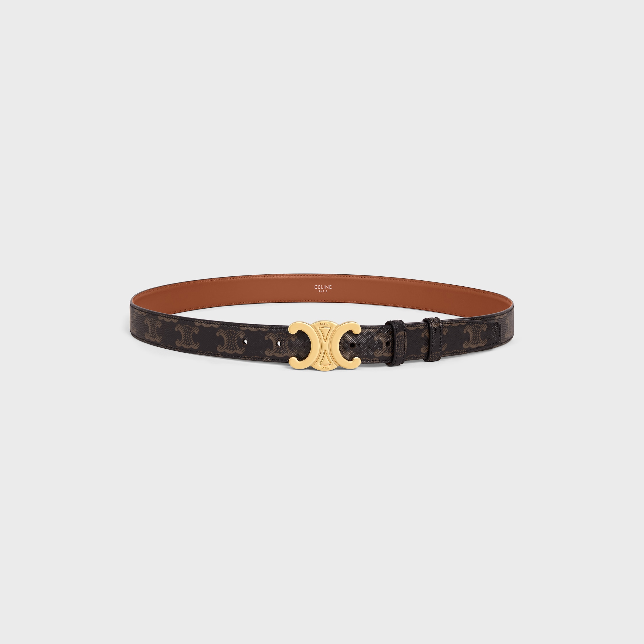 MEDIUM 25MM TRIOMPHE BELT IN TRIOMPHE CANVAS - TAN | CELINE