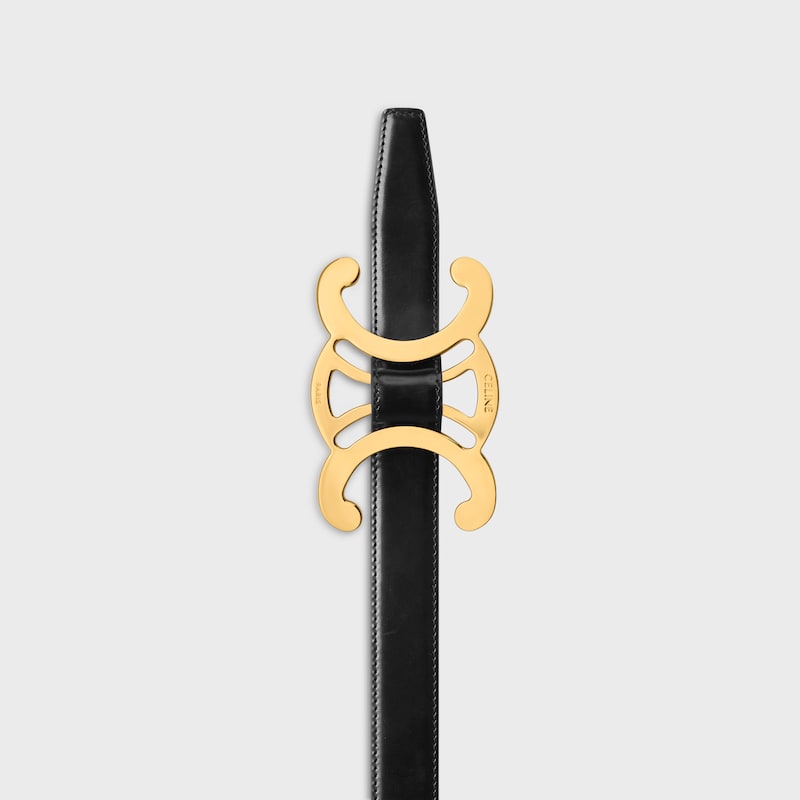 TRIOMPHE CORE BELT 25MM IN Taurillon Leather - BLACK -  - 1 | CELINE