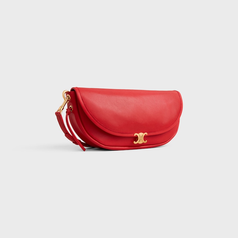 HALFMOON petit mod&egrave;le SOFT TRIOMPHE AGNEAU SOUPLE BRILLANT - ULTRA ROUGE - SACS &Agrave; L'&Eacute;PAULE - 1 | CELINE