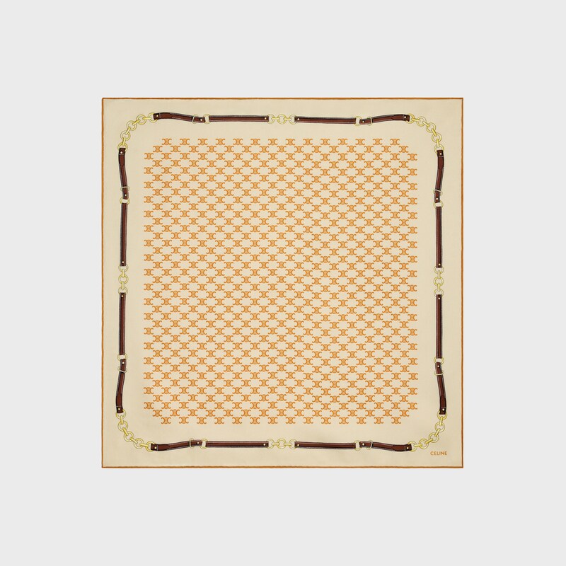 bandana IN heritage silk twill - VANILLA/ORANGE -  - 1 | CELINE
