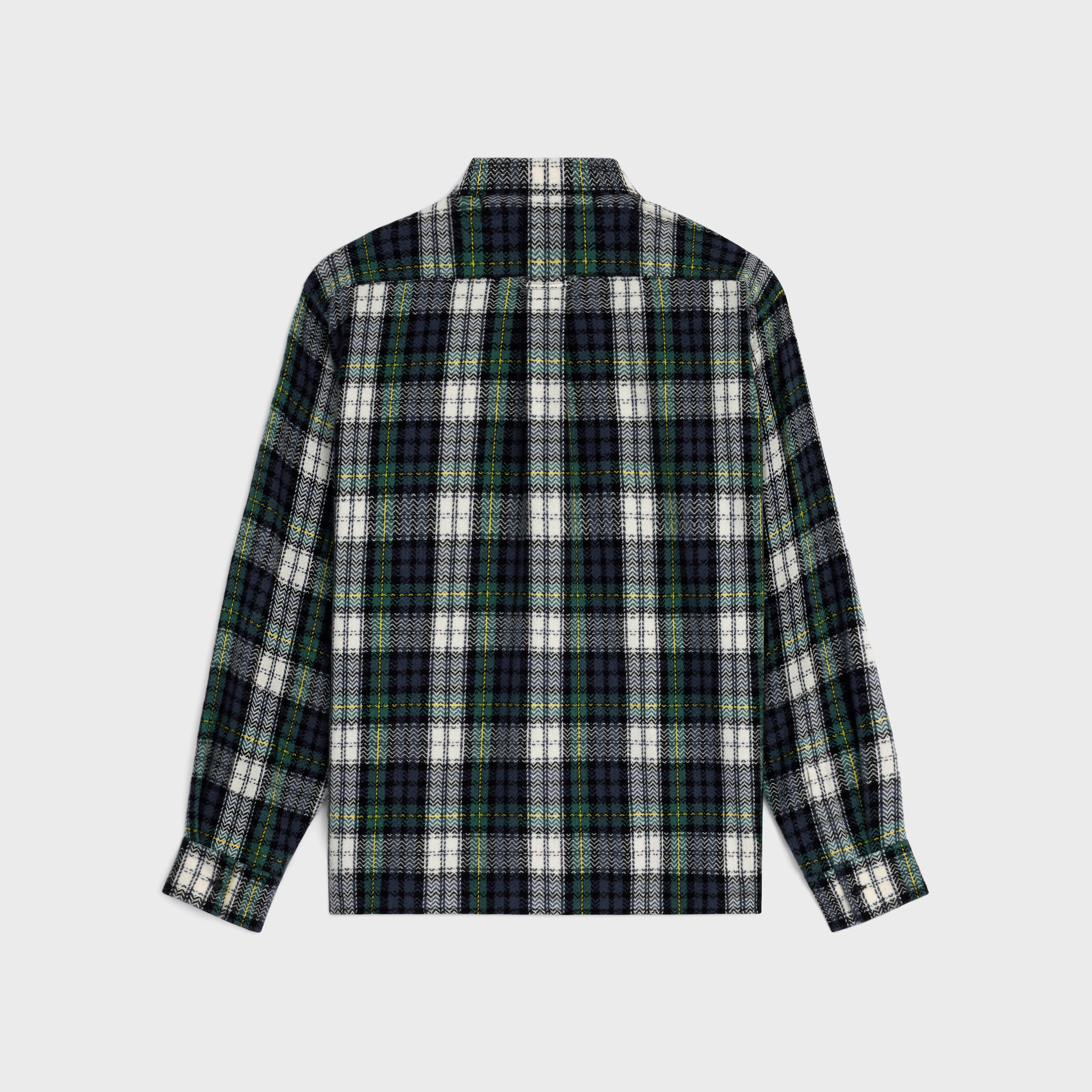 overshirt IN tartan cashmere - BLUE/GREEN/WHITE | CELINE