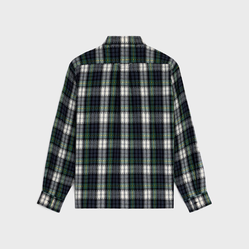 surchemise cachemire tartan - BLUE/GREEN/WHITE -  - 1 | CELINE