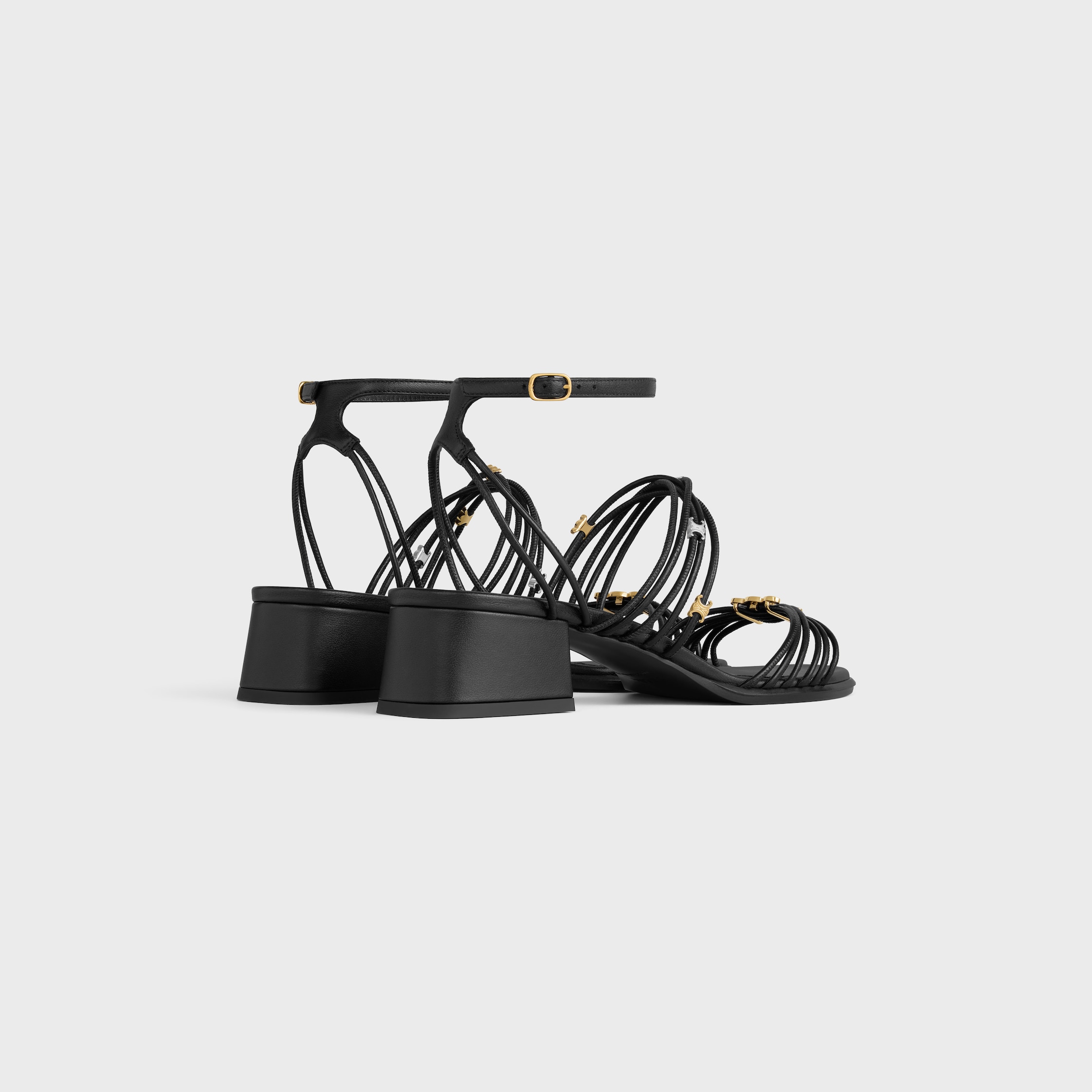 CLÉMENCE HEELED SANDAL IN GOATSKIN - BLACK | CELINE