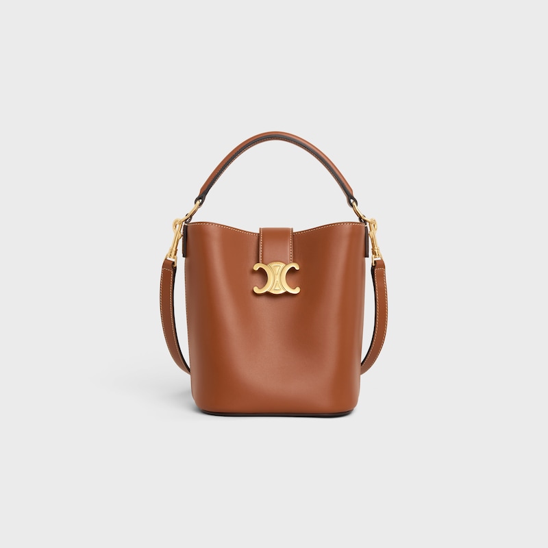 SMALL BUCKET LOUISE IN SMOOTH CALFSKIN - TAN - MORE LINES - 1 | CELINE