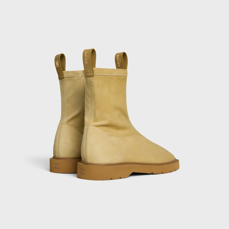 FLOW - ZIPPED BOOT IN Stretch Suede Lambskin - STONE BEIGE -  - 1 | CELINE