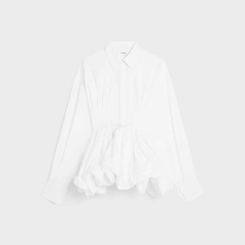 shirt dress IN cotton poplin - WHITE -  - 1 | CELINE