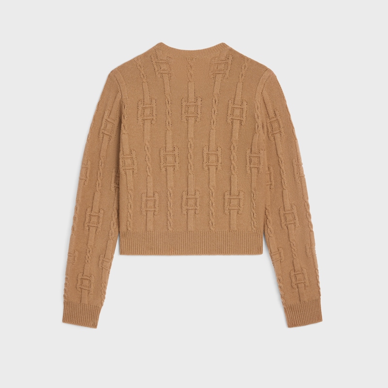 crewneck sweater IN chains cashmere - CAMEL -  - 1 | CELINE