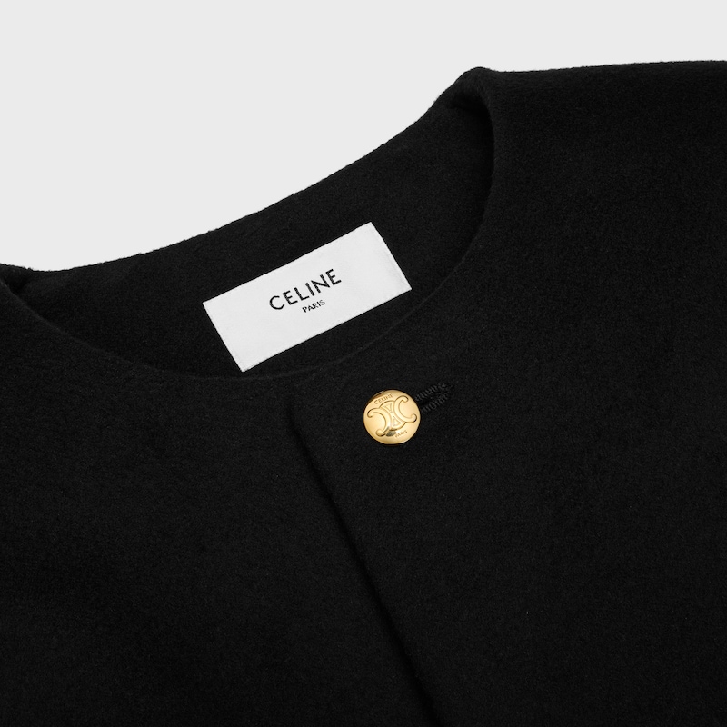 coat IN DOUBLE-FACE CASHMERE - SCHWARZ -  - 1 | CELINE