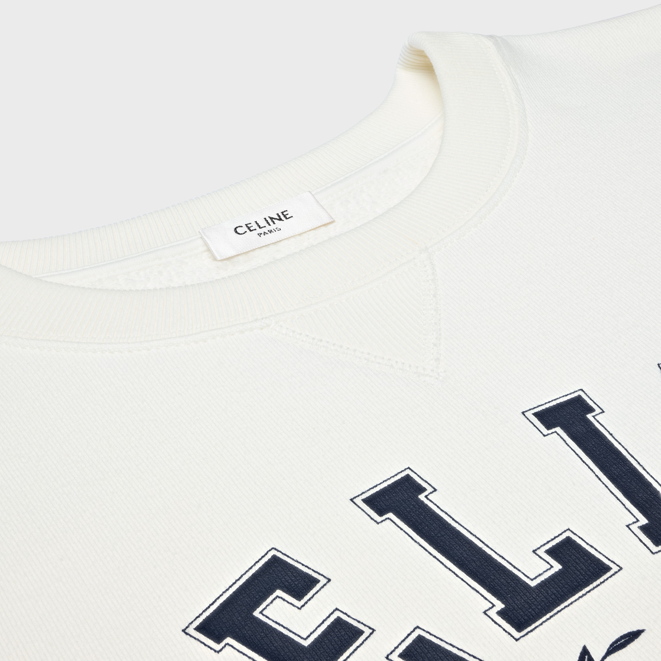 oversized celine sweatshirt IN cotton fleece - WASHED WHITE