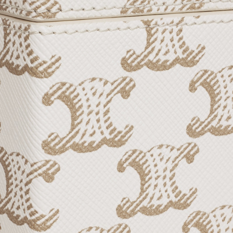 Case 1 Perfume 100ml in Triomphe Canvas and Calfskin - WHITE - CELINE MAISON - 1 | CELINE