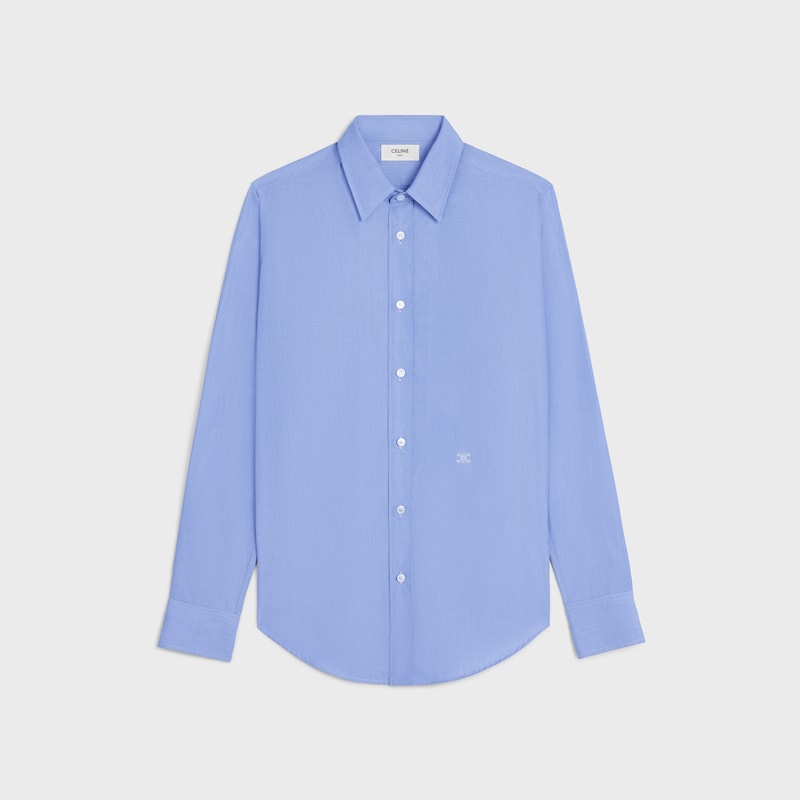 CLASSIC SHIRT IN cotton poplin - BLEU -  - 1 | CELINE