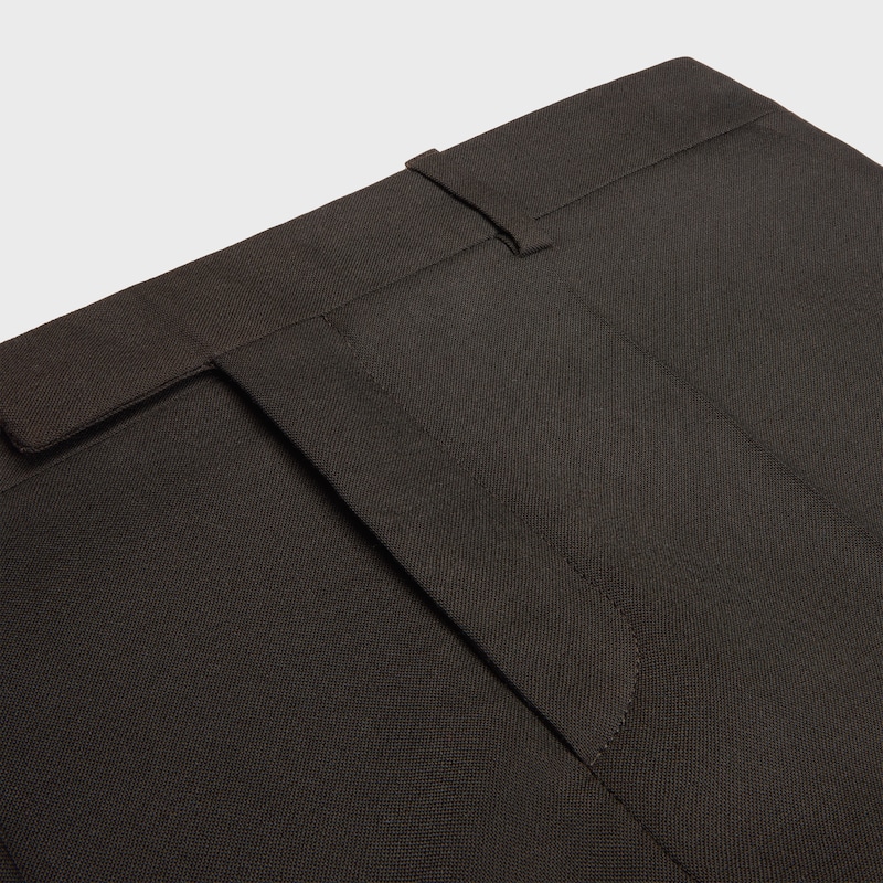 JAZZ TROUSERS IN WOOL CLOTH - BLACK CHOCOLATE -  - 1 | CELINE