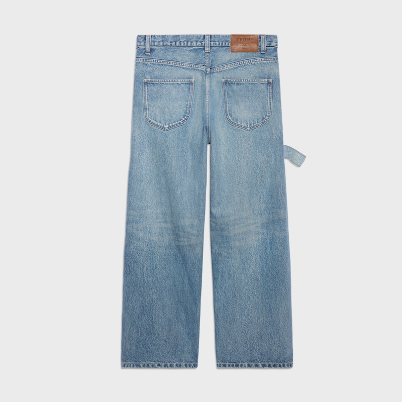 WIDE LEG JEANS 001 IN cotton denim - CLEAR WATERFALL -  - 1 | CELINE