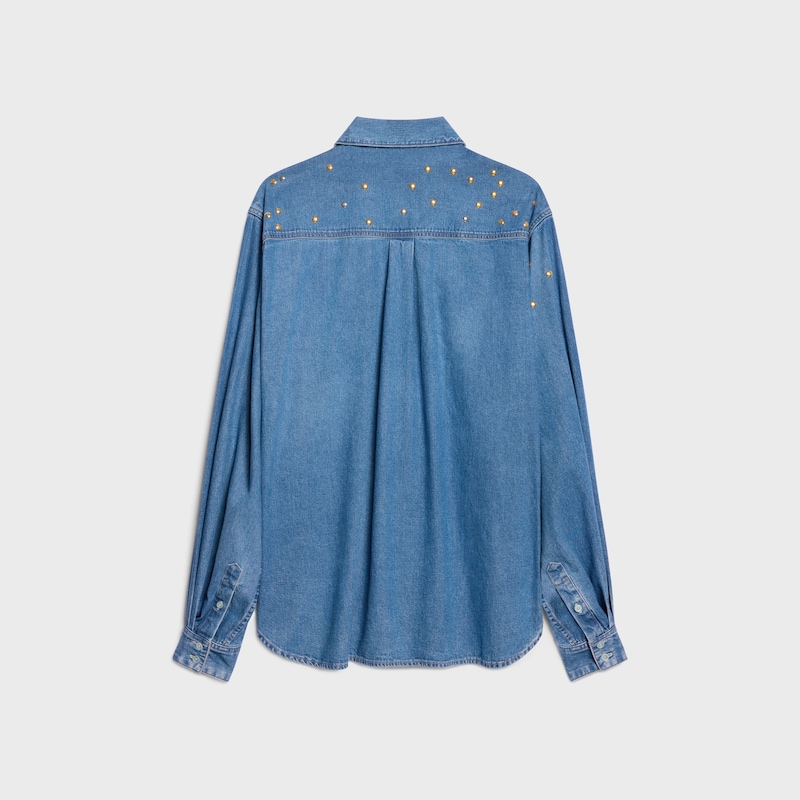 shirt IN COTTON DENIM - INDIGO WHISPER -  - 1 | CELINE