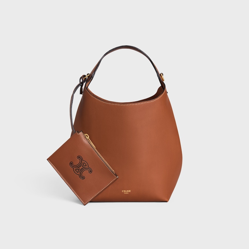 SMALL HOBO IN SUPPLE SMOOTH CALFSKIN - TAN - CROSS-BODY BAGS - 1 | CELINE