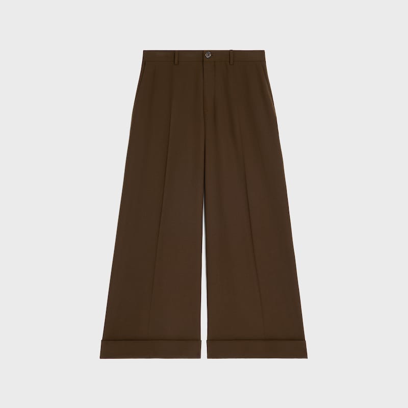 docks trousers IN stretch wool gabardine - KAKI MARRON -  - 1 | CELINE