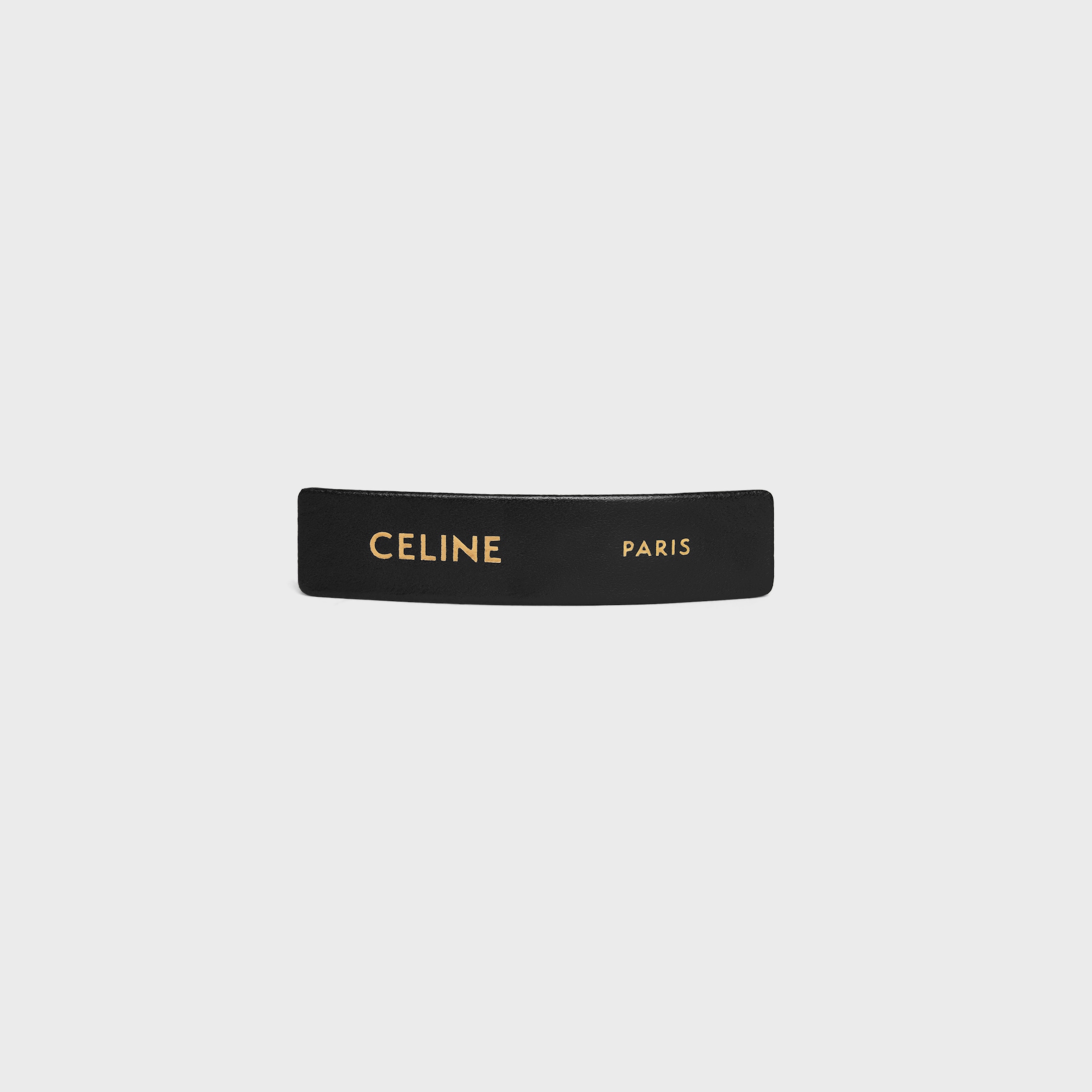Celine Paris Hair Clip in Lambskin, Brass with Gold Finish and