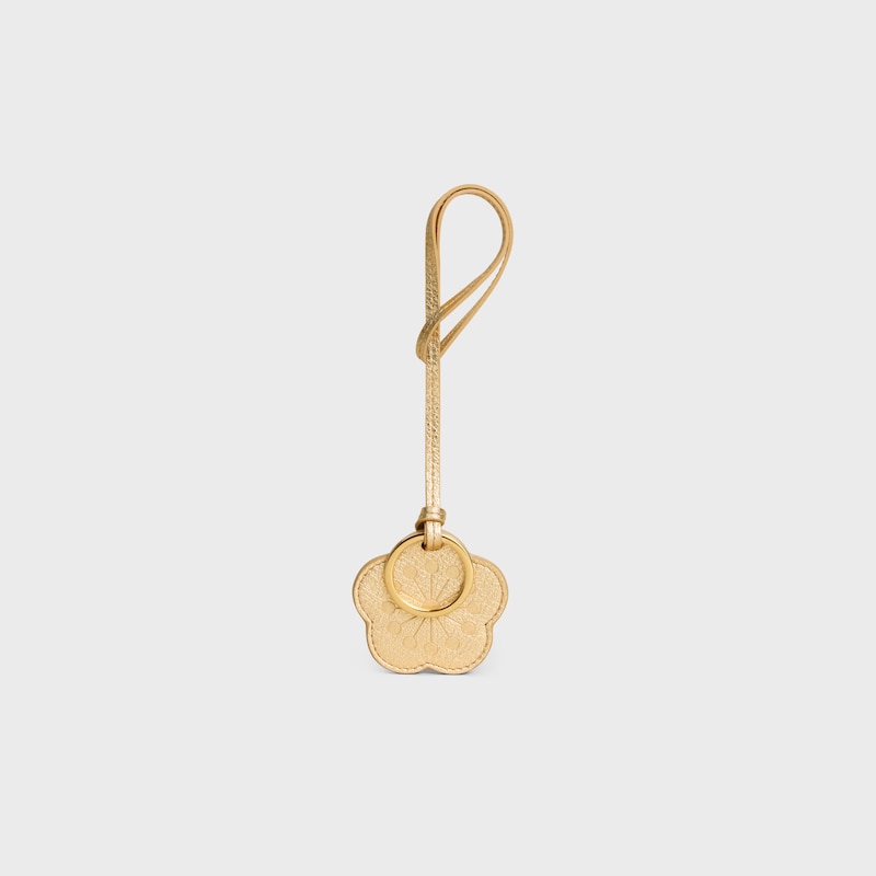 PLUM FLOWER CHARM IN LAMINATED CALFSKIN - GOLD - CHARMS AND ACCESSORIES - 1 | CELINE