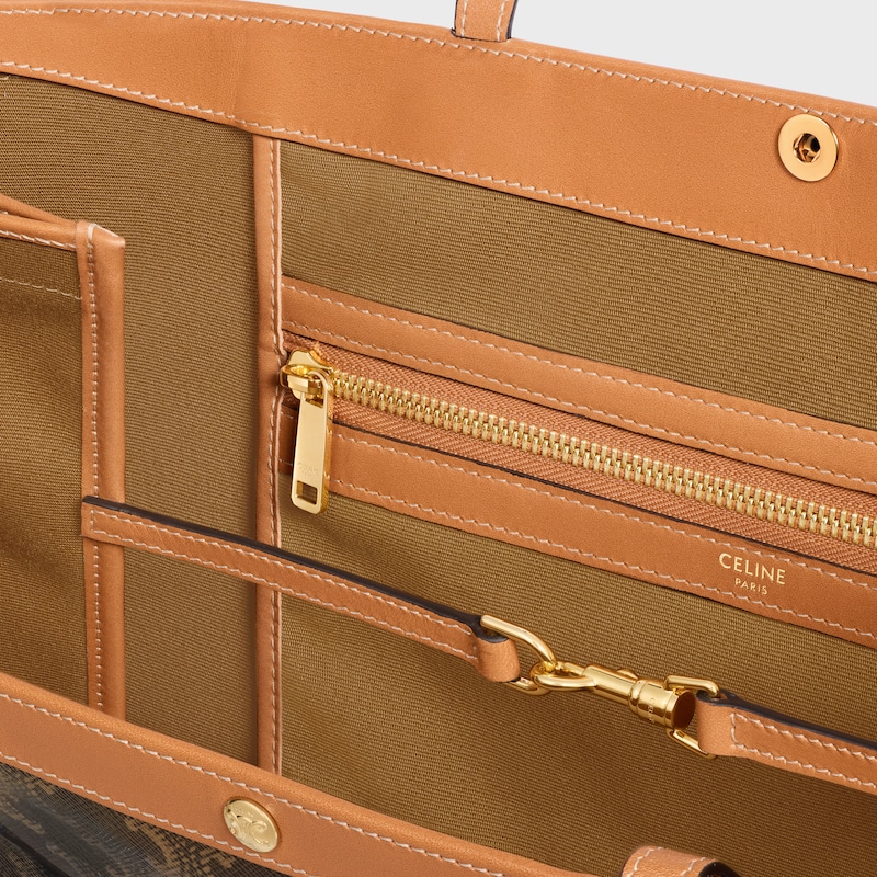 FLAT SHOPPER標誌印花大號手袋 - 蜂蜜色 - 肩背包 - 1 | CELINE