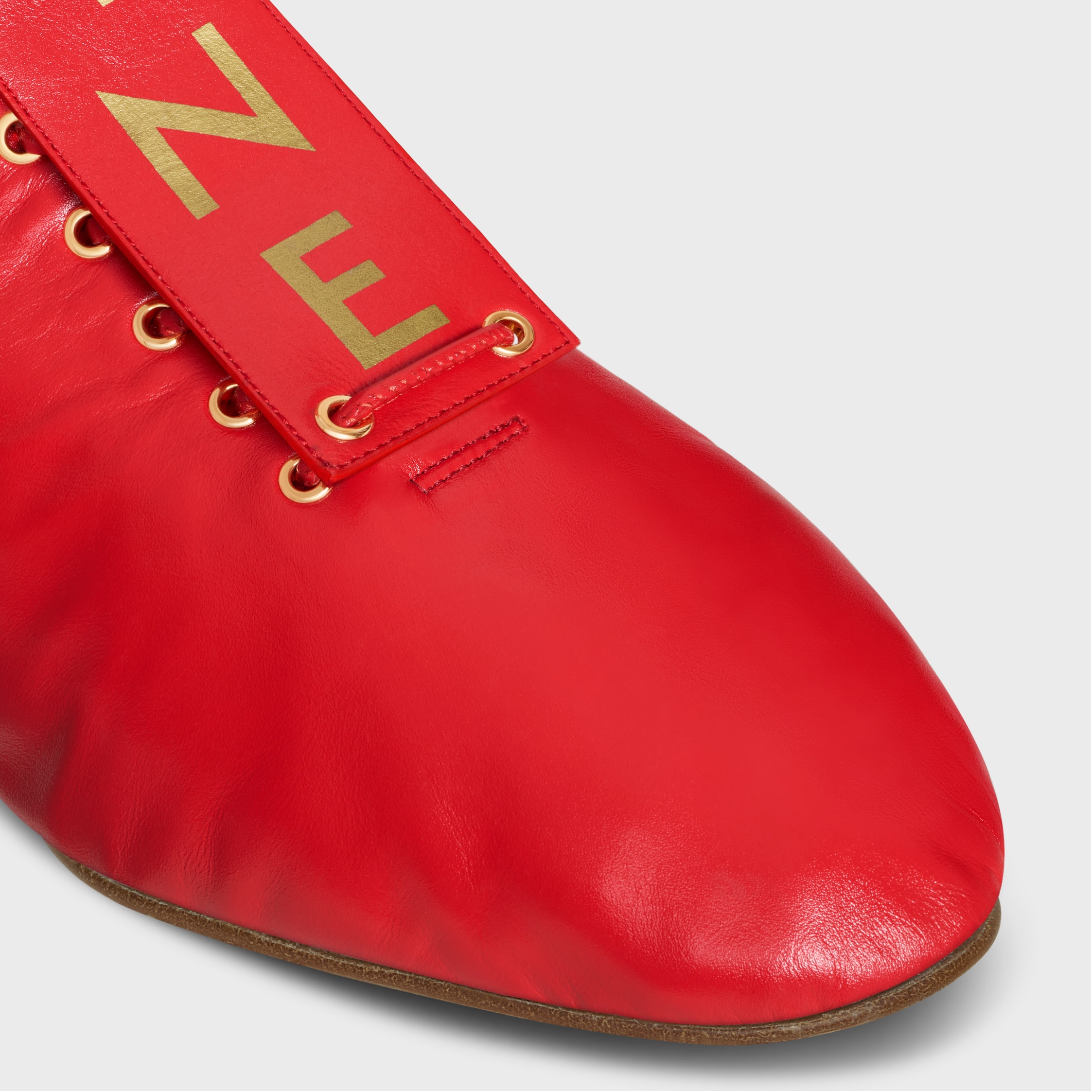 BALLET HIGH - LACE-UP BOOT IN LAMBSKIN - BRIGHT RED | CELINE