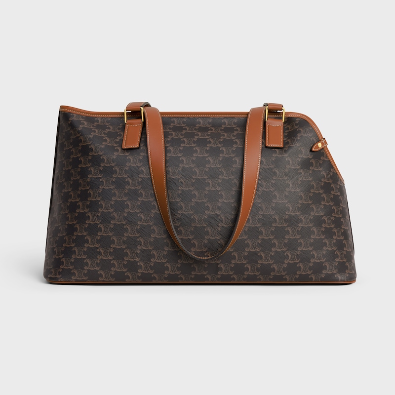 DOG CABAS標誌印花牛皮革手袋 - 棕黃色 - 宠物犬配饰 - 1 | CELINE