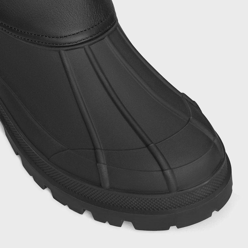 celine riley HIGH BOOT IN Nylon and Calfskin - BLACK -  - 1 | CELINE