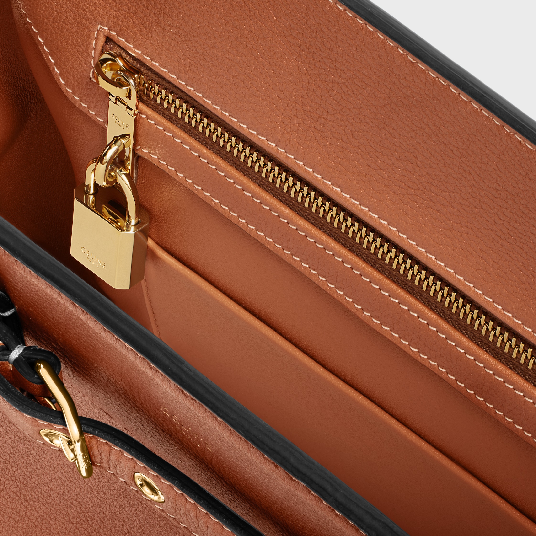 CELINE 【入手困難】★CONTI★SUPPLE GRAINED CALFSKIN★全色 CELINE CONTI BAG in SUPPLE GRAINED CALFSKIN - TAN | CELINE