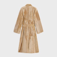 wrapped coat IN lamb shearling - BEIGE -  - 2 | CELINE
