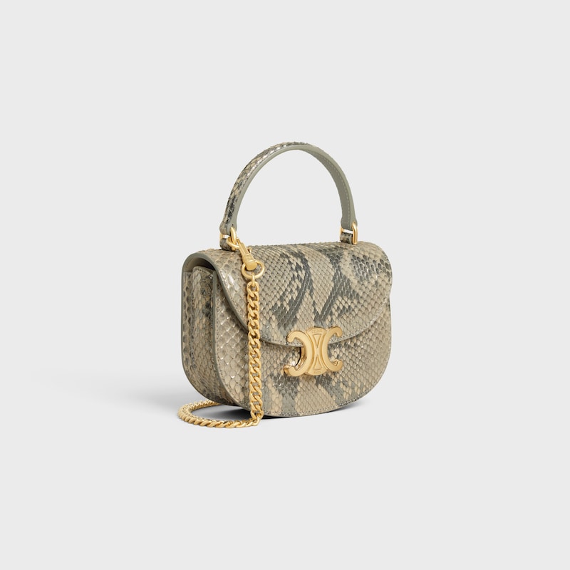 MINI CHAIN BESACE CLEA in PEARLY PYTHON - NATURAL - MORE LINES - 1 | CELINE
