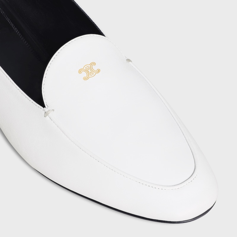 AURA LOAFER IN GOATSKIN - WHITE -  - 1 | CELINE