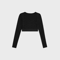 triomphe crop top in athletic viscose - BLACK -  - 2 | CELINE
