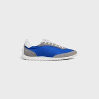 CELINE RACER LOW LACE-UP SNEAKER WITH TRIOMPHE IN NYLON, SUEDE CALFSKIN AND CALFSKIN - ELECTRIC BLUE -  - 1 | CELINE