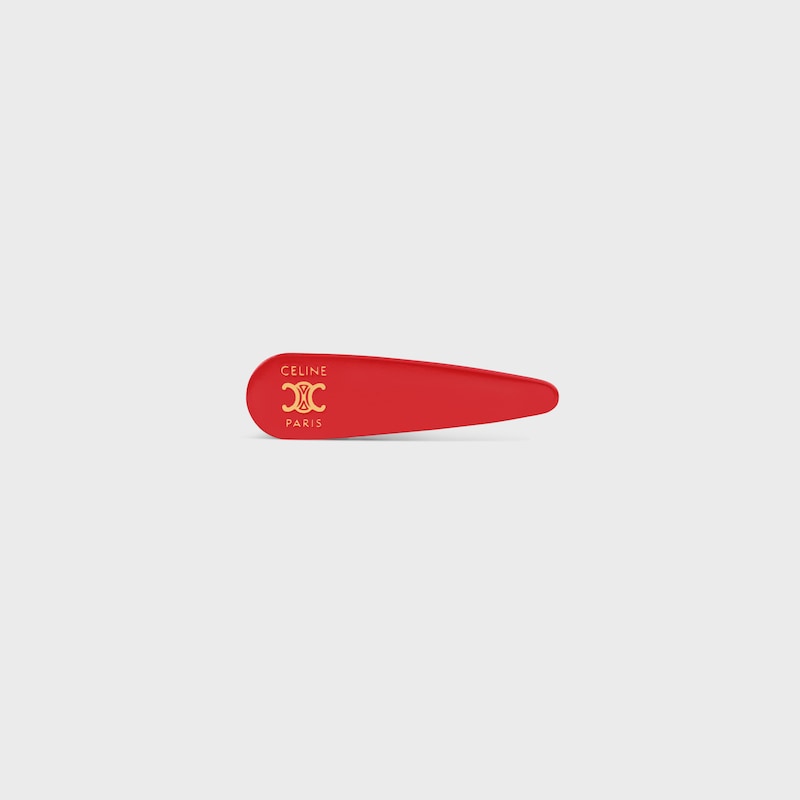 CELINE HAIR CLIP IN STEEL, ZAMAK AND VARNISH - POPPY RED / GOLD - HAIR ACCESSORIES - 1 | CELINE