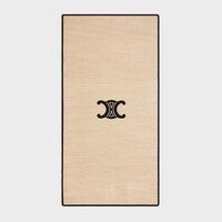 Beach mat and beach mat holder in calfskin - NATURAL / TAN - TRAVEL - 1 | CELINE
