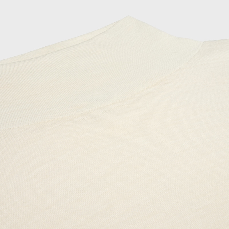 TOP DE CUELLO ALTO DE PUNTO DE LANA - CREMA / AZUL MARINO -  - 1 | CELINE