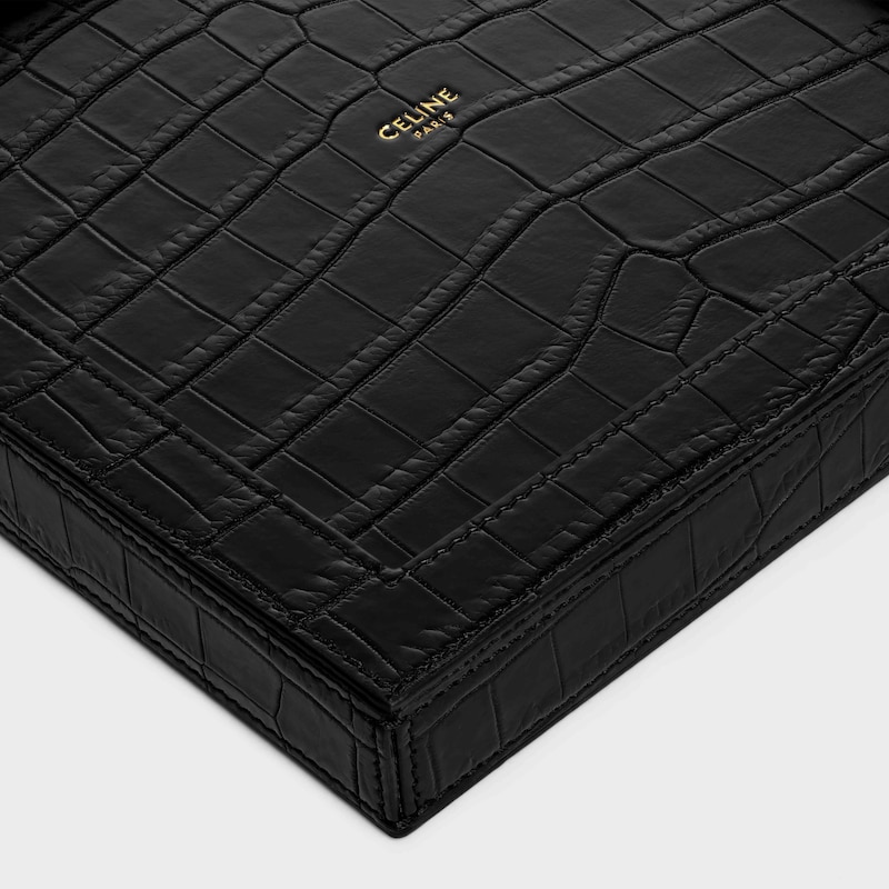 SQUARED TRAY IN CROCODILE - BLACK - CELINE MAISON - 1 | CELINE