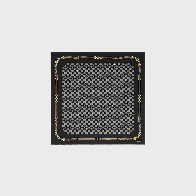 bandana IN heritage silk twill - BLACK/ OFF WHITE/ RED/ GOLDEN -  - 1 | CELINE
