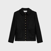chasseur jacket IN CASHMERE BOUCLETTE NATTE - BLACK -  - 1 | CELINE