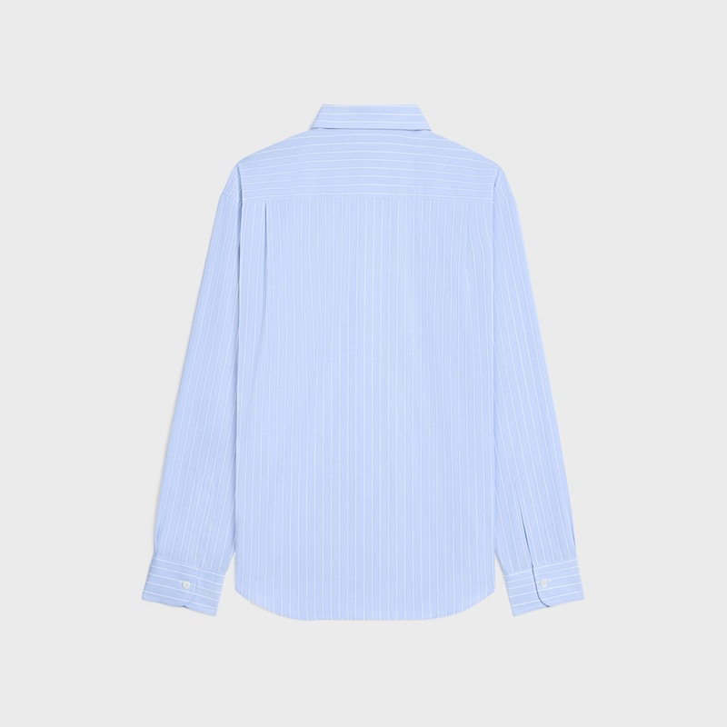relaxed shirt IN striped cotton poplin - BLEU/CRAIE/NAVY -  - 1 | CELINE