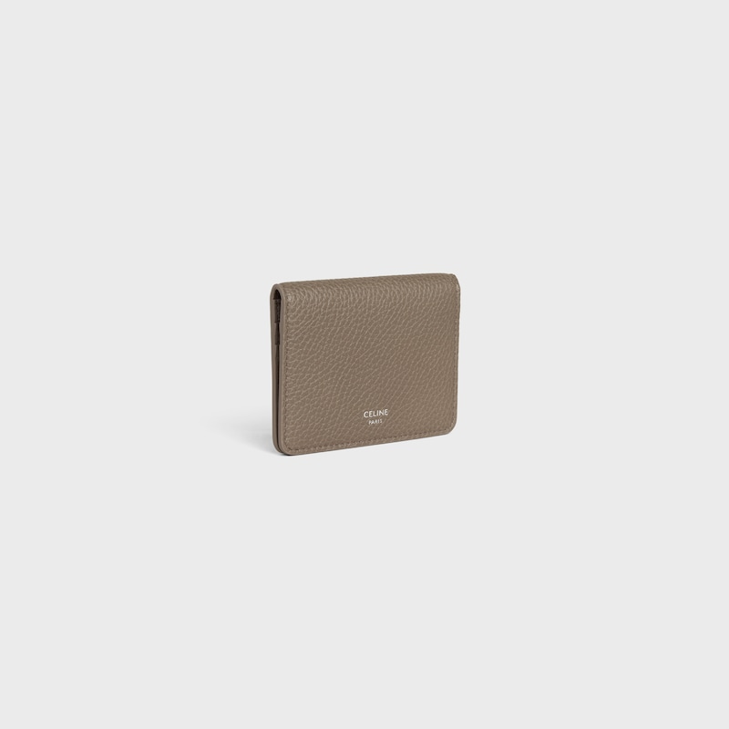 BI-FOLD CARD HOLDER IN Grained Calfskin - SOURIS - NEW - 1 | CELINE