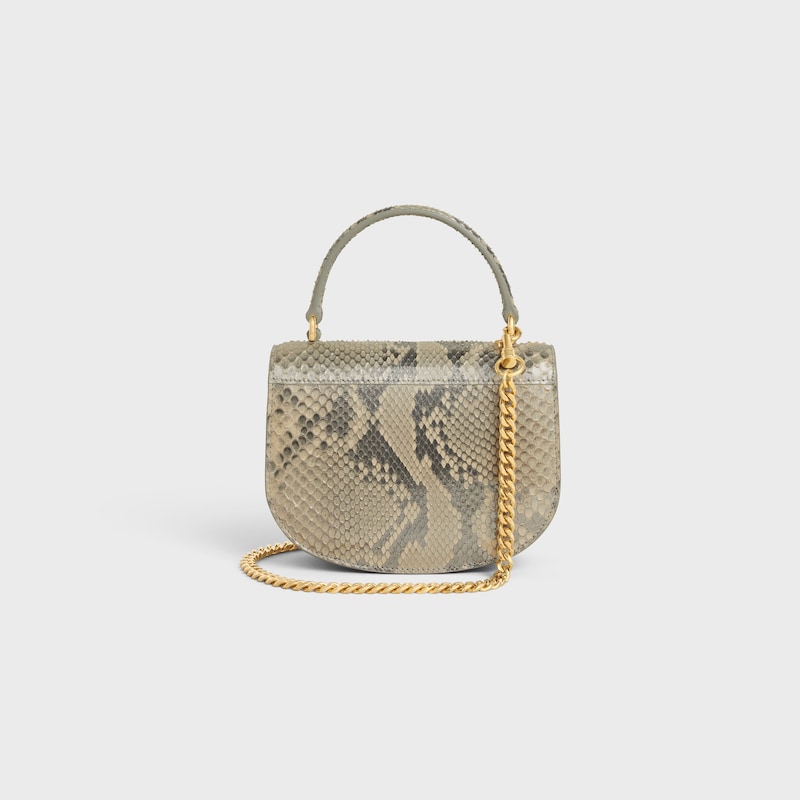 MINI CHAIN BESACE CLEA in PEARLY PYTHON - NATURAL - MORE LINES - 1 | CELINE